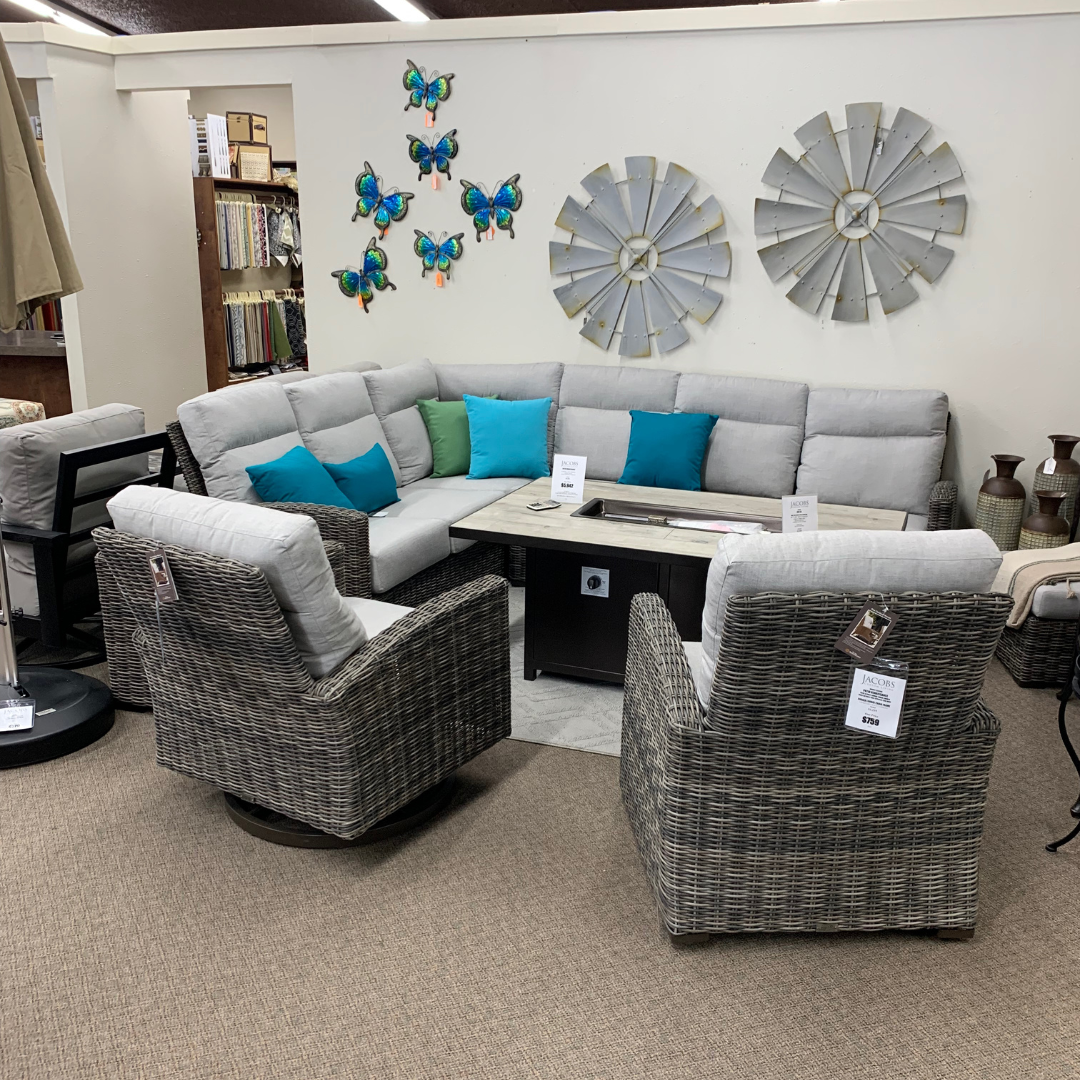 Patio Renaissance Eureka Resin Wicker Patio Sectional | Jacobs Custom Living