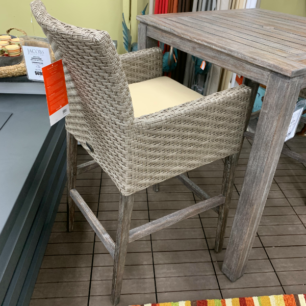 Alfresco Home Malvern 47" Rectangular Coffee Table at Jacobs Custom Living Spokane Valley WA, 99037Alfresco Home Malvern 36" Square Wood Bar Table with Umbrella Hole
