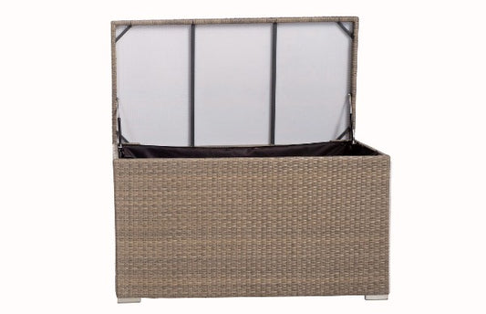 Alfresco Home Medium Sicuro Wicker Cushion Storage Box with Hydraulic Lid at Jacobs Custom Living Spokane Valley WA, 99037