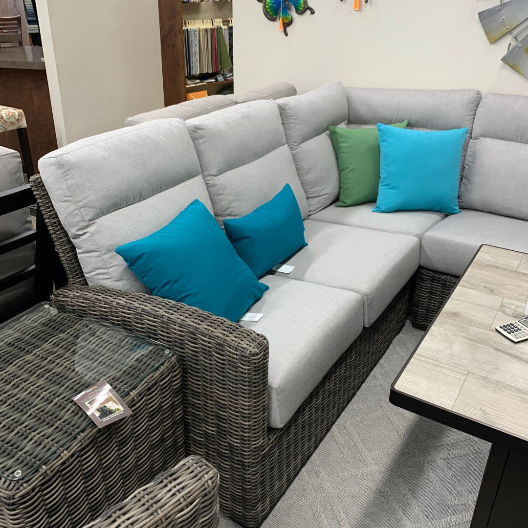 Patio Renaissance Eureka Resin Wicker Patio Sectional | Jacobs Custom Living