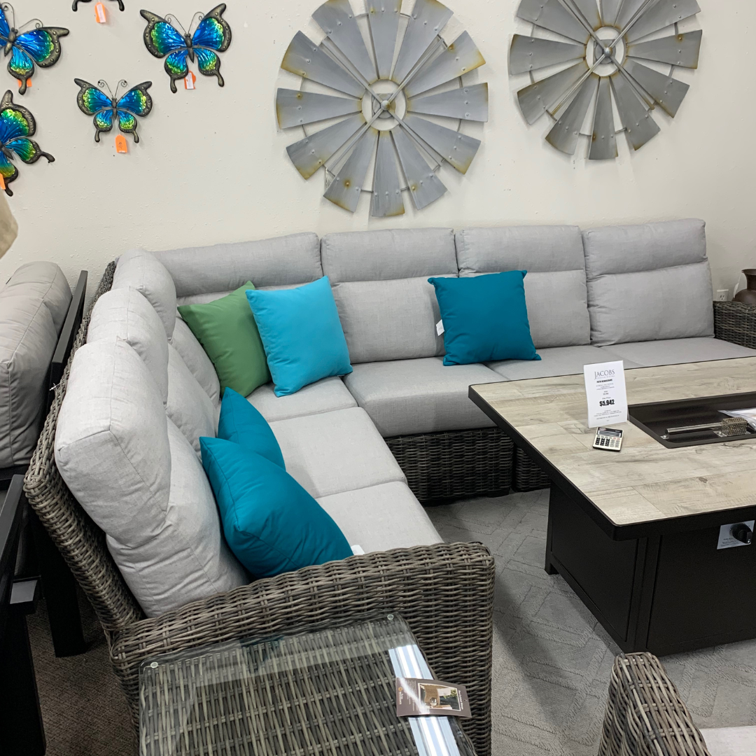 Patio Renaissance Eureka Resin Wicker Patio Sectional | Jacobs Custom Living