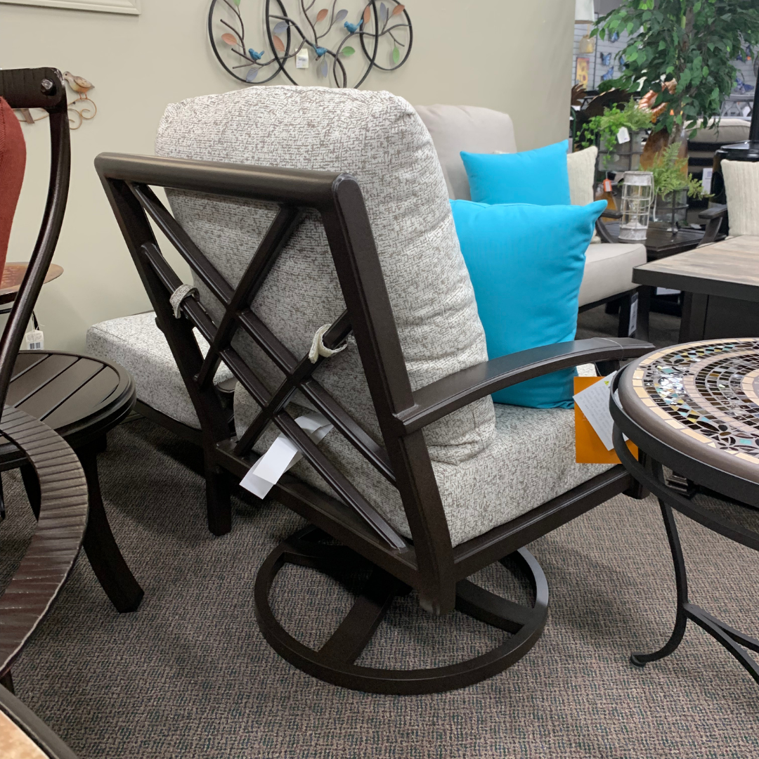 Shop Local Spokane Valley, WA for the best Outdoor Marconi Cushion Patio Swivel Rocker from Tropitone available at Jacobs Custom Living in Spokane Valley, WA 