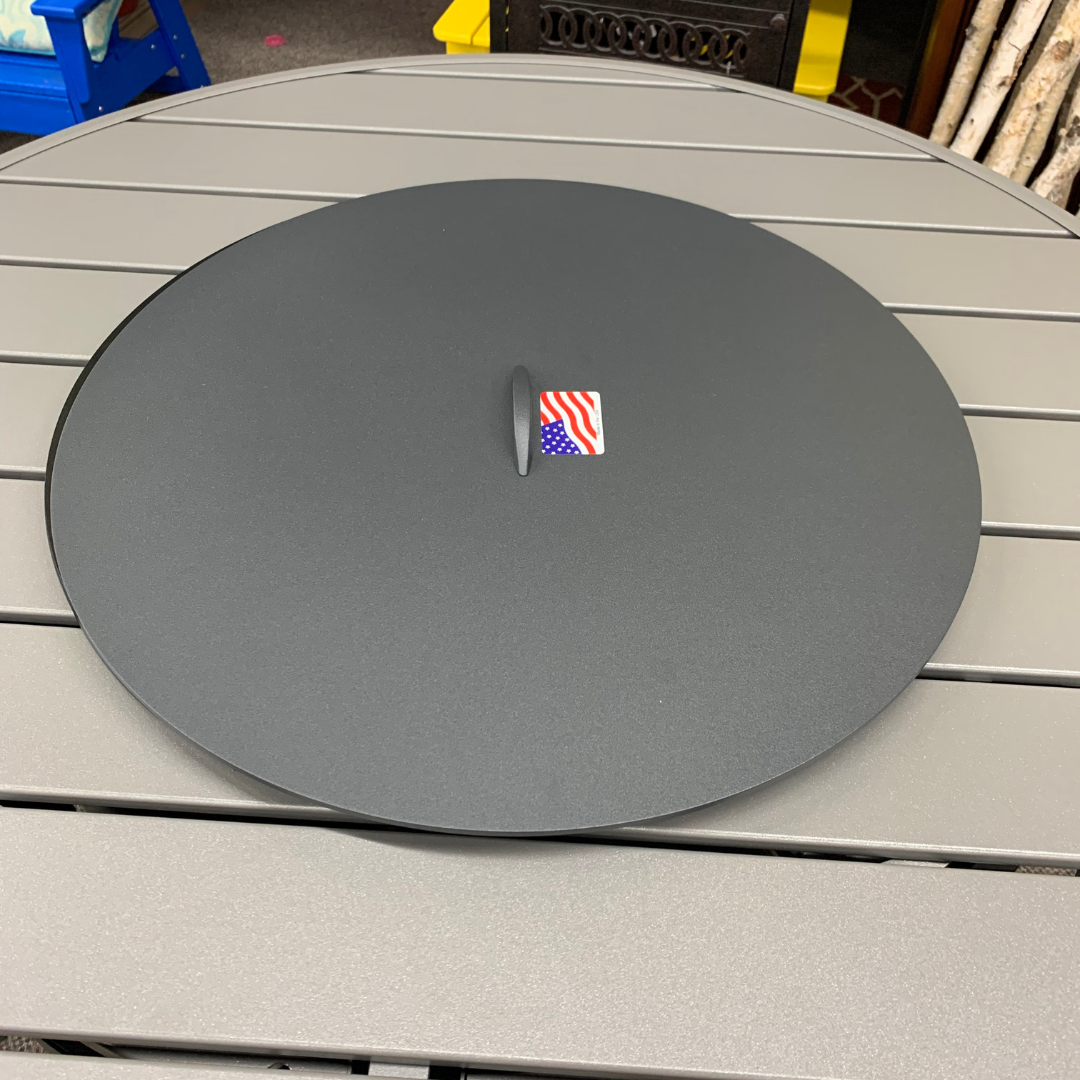 Homecrest Breeze 42" Round Balcony Fire Table is available at Jacobs Custom Living in Spokane Valley&nbsp;WA Storm Frame Carbon Top Platnum REFL Midnight REFL Glass