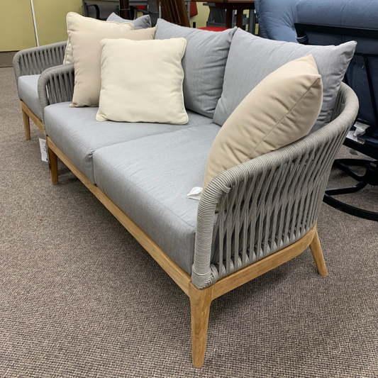 Kingsley-Bate Lucia Outdoor Loveseat in our Jacobs Custom Living Spokane Valley showroom.