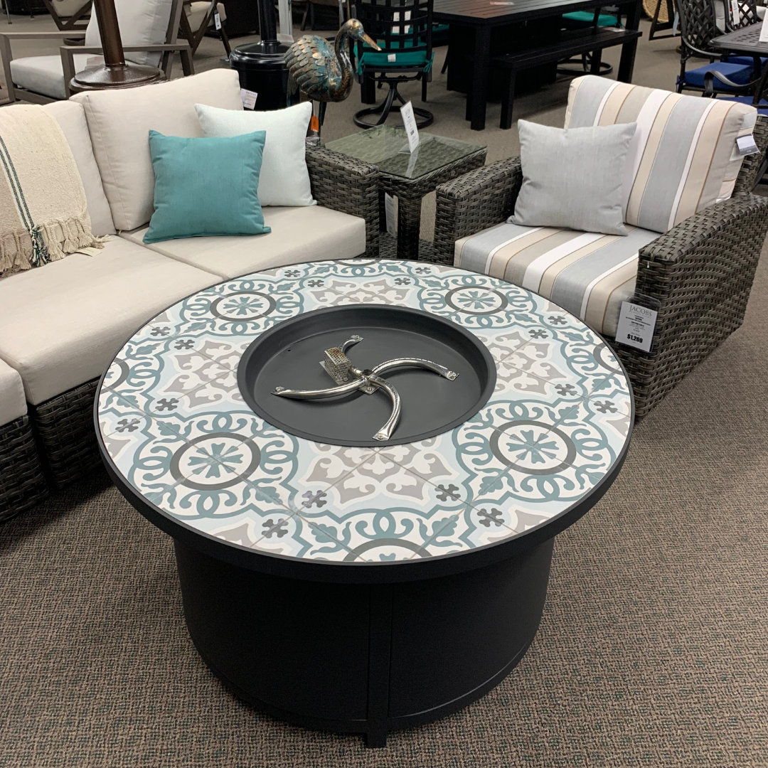 OW Lee 42" Round Chat Fire Pit Table | Jacobs Custom Living