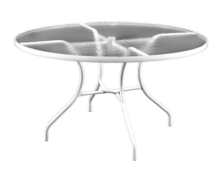 Alumont 48" Glass Outdoor Patio Table Jacobs Custom Living Jacobs