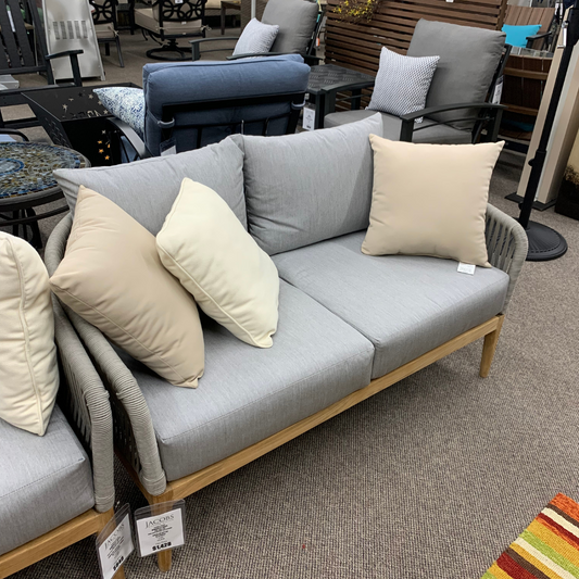 Kingsley-Bate Lucia Outdoor Loveseat in our Jacobs Custom Living Spokane Valley showroom.