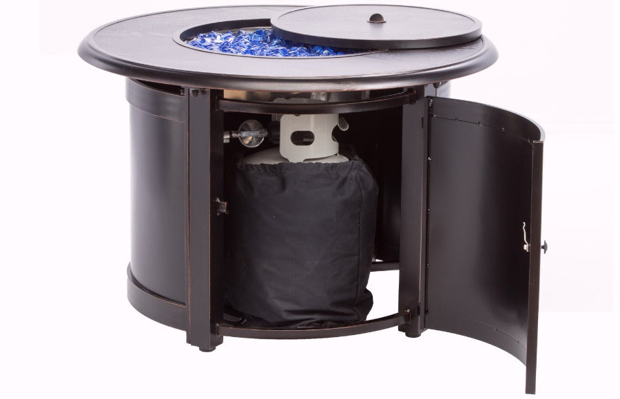 Alfresco Home Bosca 36" Round Gas Chat Fire Pit with Burner at Jacobs Custom Living Spokane Valley WA, 99037