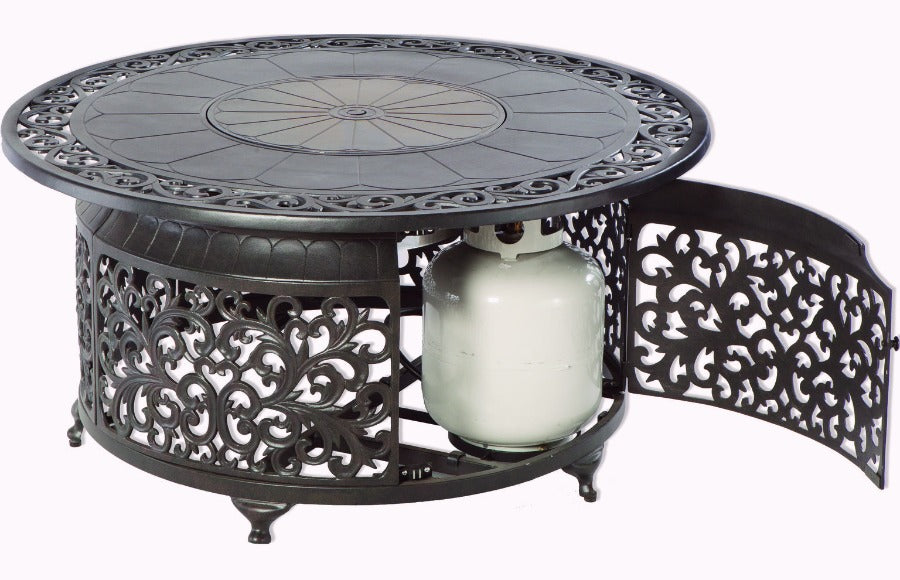 Alfresco Home Bellagio 48" Round Gas Chat Fire Pit at Jacobs Custom Living Spokane Valley WA, 99037  Material: Cast and Extruded Aluminum