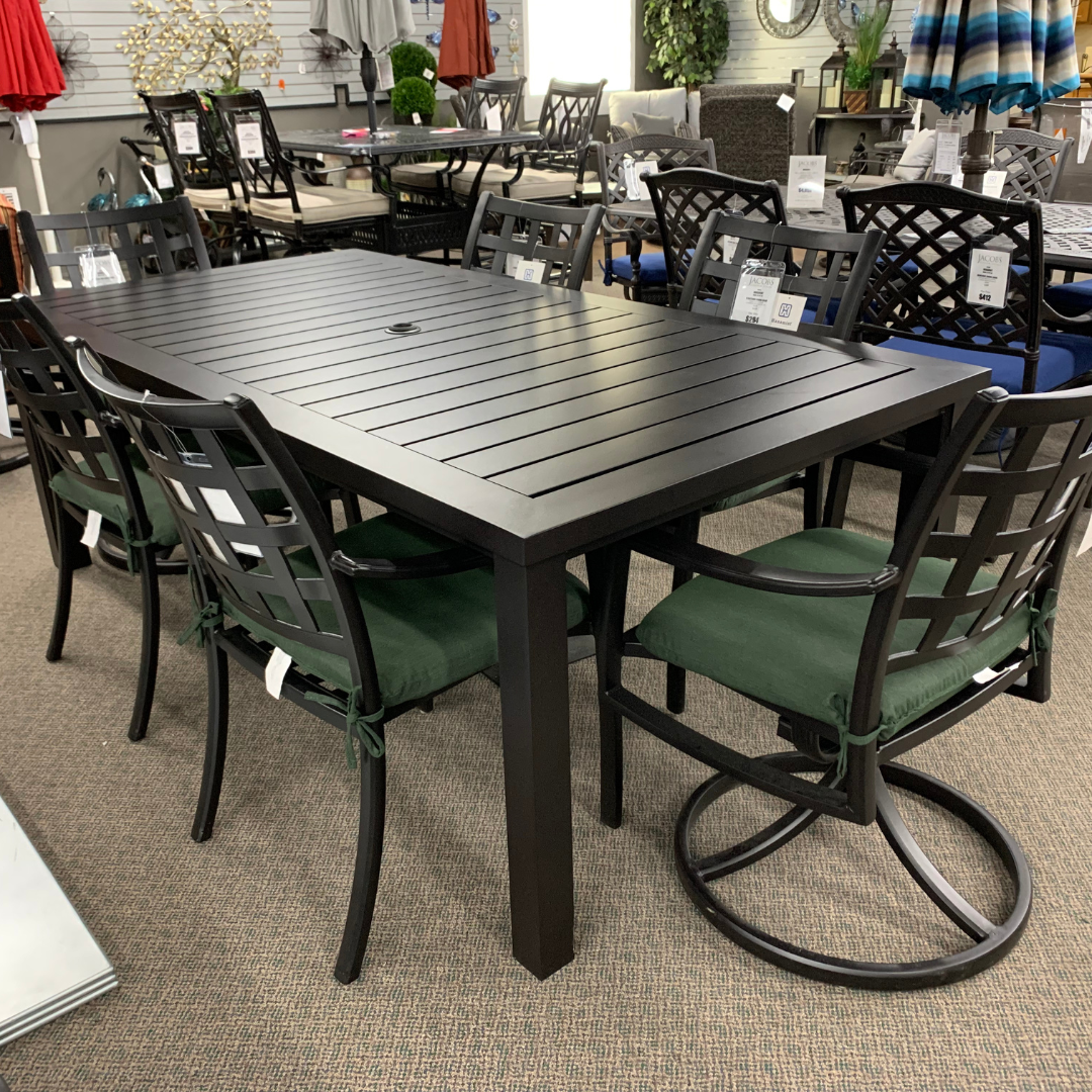 Hanamint Stratford Swivel Rocker Dining Chair is available at Jacobs Custom Living Spokane Valley showroom.