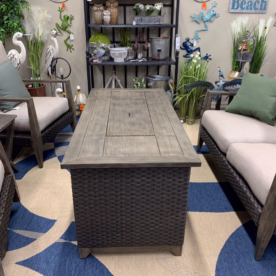 Alfresco Home Cedarbrook 54" Rectangular Gas Fire Pit Chat Table at Jacobs Custom Living Spokane Valley WA, 99037