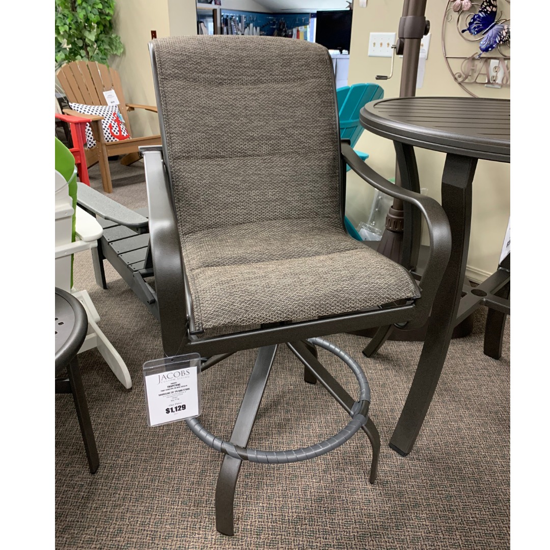 Tropitone Shoreline 28" Padded Sling Bar Stool | Jacobs Custom Living