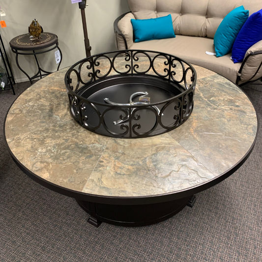 OW Lee Santorini 54" Chat Height Fire Pit Table