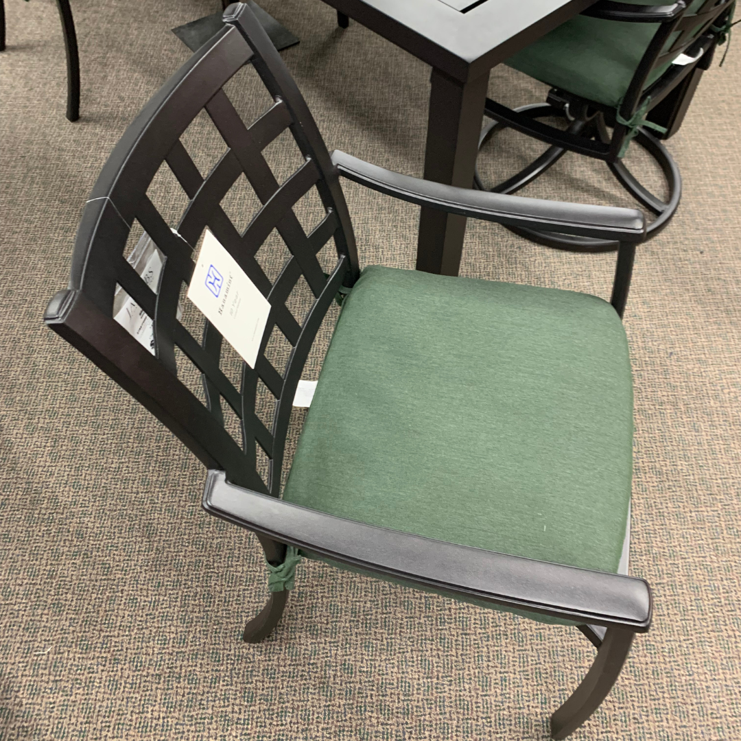Hanamint Stratford Outdoor Patio Dining Arm Chair is available at Jacobs Custom Living Spokane Valley showroom.