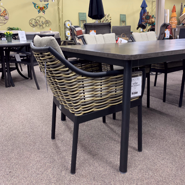 Alfresco Home Milou Wicker Dining Arm Chair at Jacobs Custom Living Spokane Valley WA, 99037