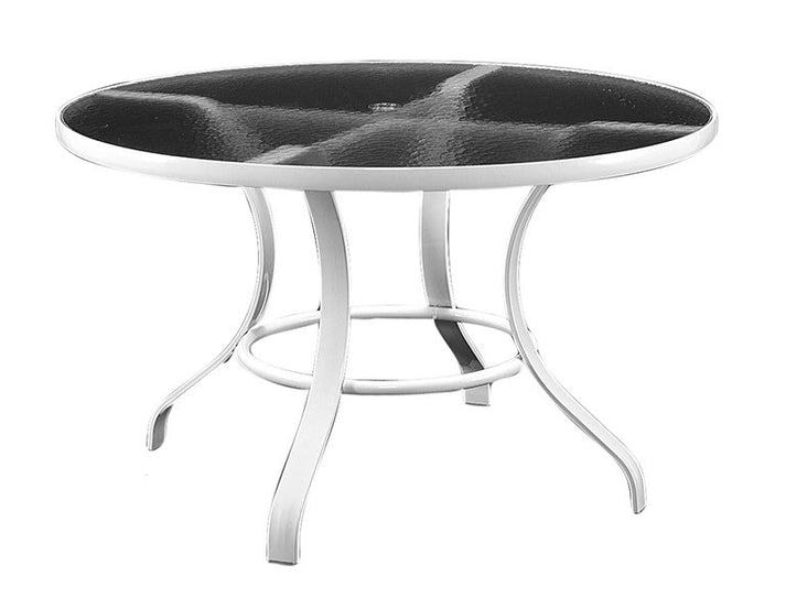 Alumont 48" Glass Outdoor Patio Table Jacobs Custom Living Jacobs