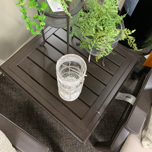 Shop Local Spokane Valley, WA for the best Outdoor Patio Banchetto 24" Square Slat Side Table from Tropitone available at Jacobs Custom Living in Spokane Valley, WA 