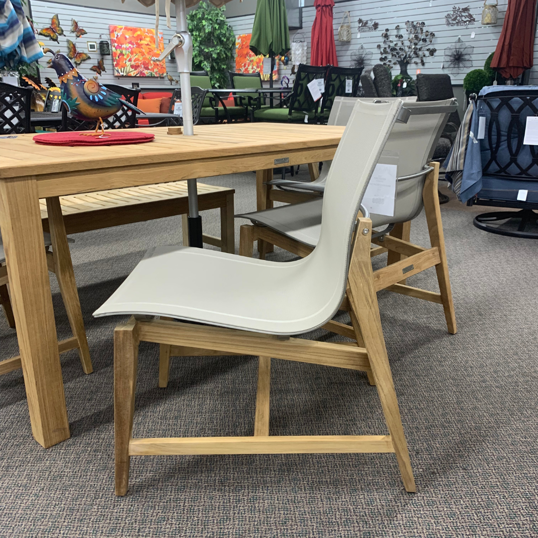 Kingsley-Bate Marin Teak Patio Dining Side Chair Taupe is available at Jacobs Custom Living in Spokane WA.