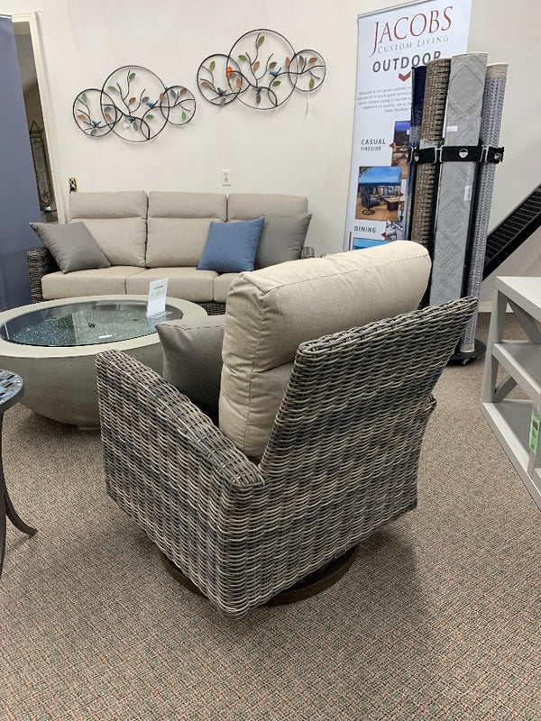Patio Renaissance Eureka Resin Wicker Patio Club Swivel Rocker Jacobs
