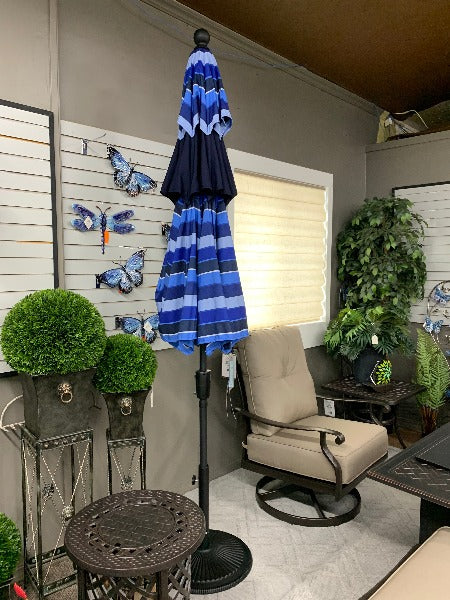 Treasure Garden 9' DWV Patio Umbrella in Milano Cobalt/Navy is available in our Jacobs Custom Living Spokane Valley showroom.