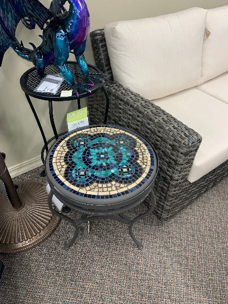 Quality Outdoor Living Made Easy. KNF Designs 18" Sardinia Mosaic Top Side Table at Jacobs Custom Living Spokane Valley WA, 99037. Give yourself permission to relax.