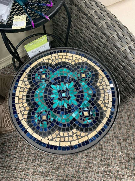 Quality Outdoor Living Made Easy. KNF Designs 18" Sardinia Mosaic Top Side Table at Jacobs Custom Living Spokane Valley WA, 99037. Give yourself permission to relax.
