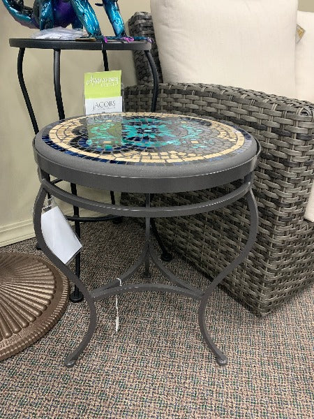 Quality Outdoor Living Made Easy. KNF Designs 18" Sardinia Mosaic Top Side Table at Jacobs Custom Living Spokane Valley WA, 99037. Give yourself permission to relax.