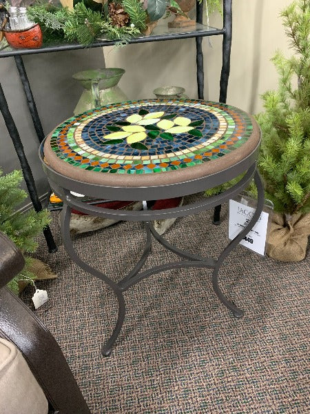 Quality Outdoor Living Made Easy. KNF Designs 18" Tuscan Lemons Mosaic Top Side Table at Jacobs Custom Living Spokane Valley WA, 99037. Give yourself permission to relax.