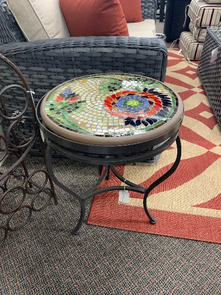 KNF Designs 18" Dahlia Mosaic Top Side Table