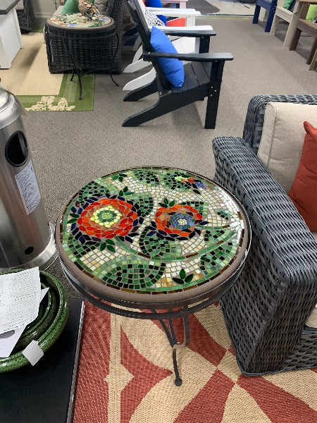 Quality Outdoor Living Made Easy. KNF Designs 24" Dahlia Mosaic Top Side Table at Jacobs Custom Living Spokane Valley WA, 99037. Give yourself permission to relax.