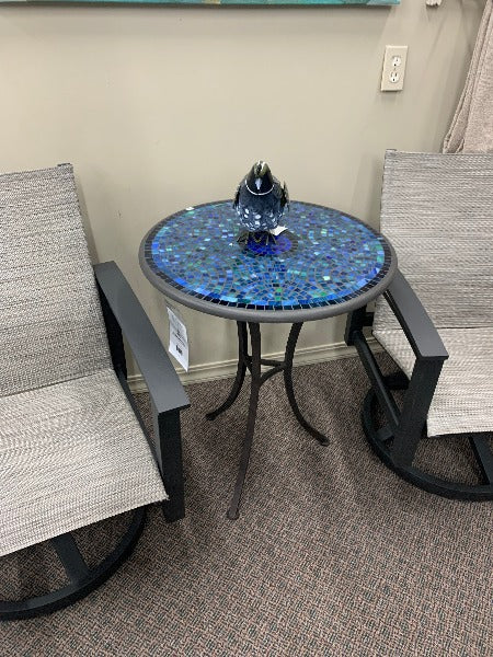Quality Outdoor Living Made Easy. KNF Designs 24" Elements Opal Glass Mosaic Top Side Table at Jacobs Custom Living Spokane Valley WA, 99037. Give yourself permission to relax.