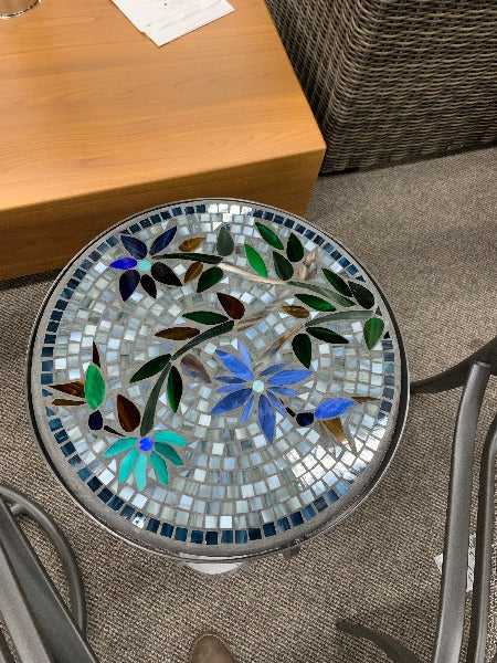 Quality Outdoor Living Made Easy. KNF Designs 18" Royal Hummingbird Mosaic Top Side Table at Jacobs Custom Living Spokane Valley WA, 99037. Give yourself permission to relax.