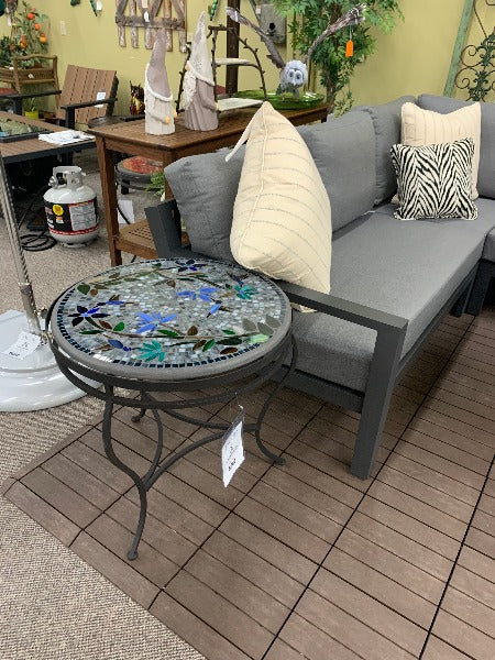 Quality Outdoor Living Made Easy. KNF Designs 24" Royal Hummingbird Mosaic Top Side Table at Jacobs Custom Living Spokane Valley WA, 99037. Give yourself permission to relax.