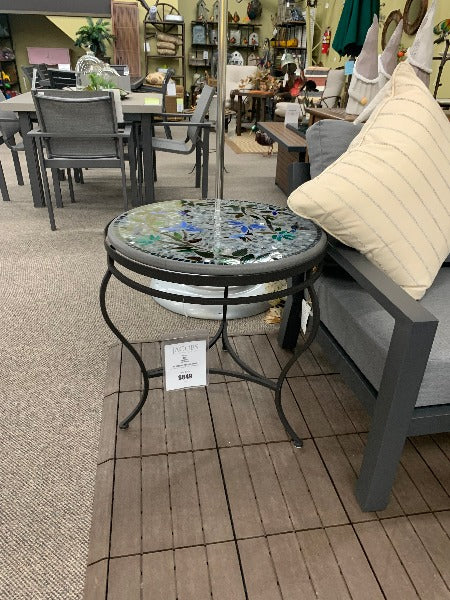 Quality Outdoor Living Made Easy. KNF Designs 24" Royal Hummingbird Mosaic Top Side Table at Jacobs Custom Living Spokane Valley WA, 99037. Give yourself permission to relax.