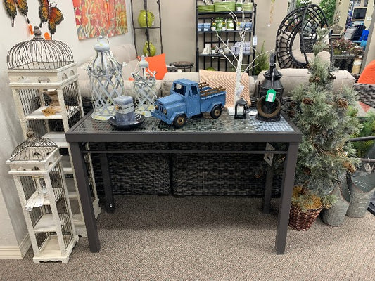 KNF Designs 46"x 16" Kenilworth Fog Mosaic Console Table