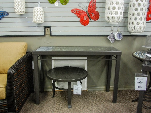 KNF Designs 46"x 16" Kenilworth Fog Mosaic Console Table