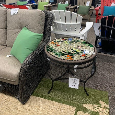 KNF Designs Carmel Hummingbird 24" Mosaic Top Side Table