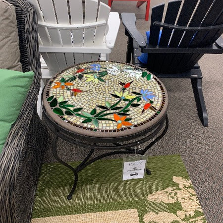 KNF Designs Carmel Hummingbird 24" Mosaic Top Side Table