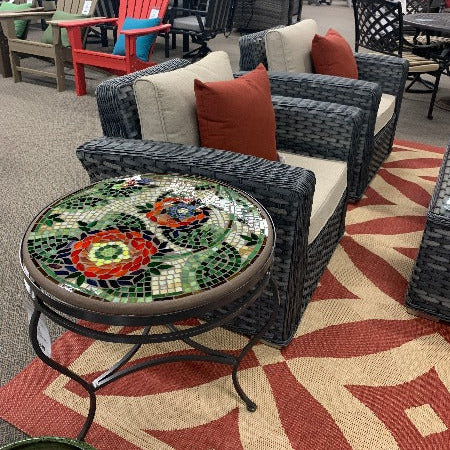 Quality Outdoor Living Made Easy. KNF Designs 24" Dahlia Mosaic Top Side Table at Jacobs Custom Living Spokane Valley WA, 99037. Give yourself permission to relax.