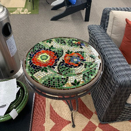 Quality Outdoor Living Made Easy. KNF Designs 24" Dahlia Mosaic Top Side Table at Jacobs Custom Living Spokane Valley WA, 99037. Give yourself permission to relax.