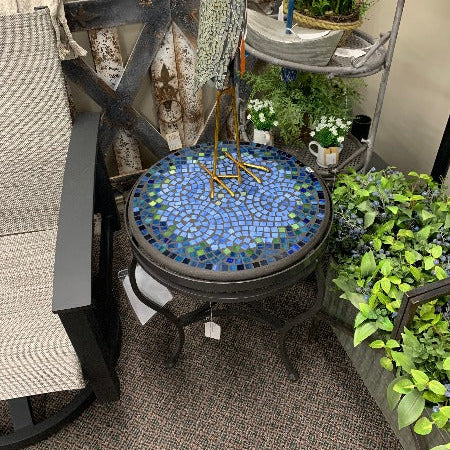 Quality Outdoor Living Made Easy. KNF Designs 18" Elements Opal Glass Mosaic Top Side Table at Jacobs Custom Living Spokane Valley WA, 99037. Give yourself permission to relax.