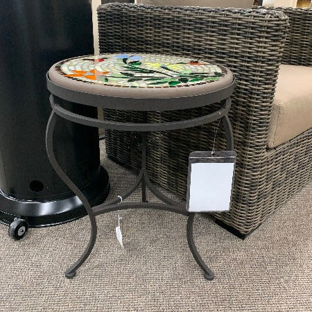 Quality Outdoor Living Made Easy. KNF Designs 18" Hummingbird Mosaic Top Side Table at Jacobs Custom Living Spokane Valley WA, 99037. Give yourself permission to relax.