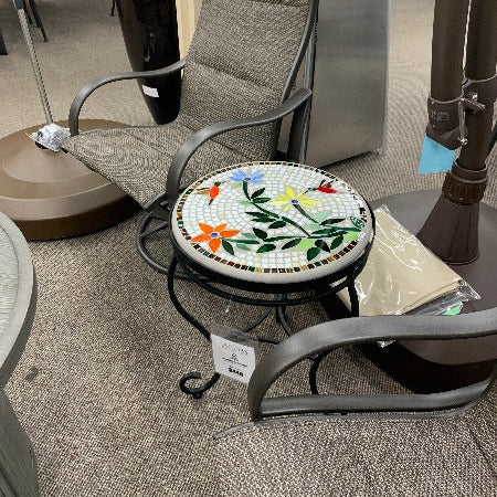 Quality Outdoor Living Made Easy. KNF Designs 18" Hummingbird Mosaic Top Side Table at Jacobs Custom Living Spokane Valley WA, 99037. Give yourself permission to relax.