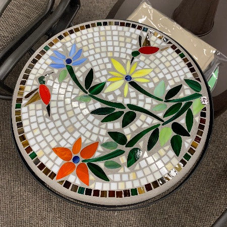 Quality Outdoor Living Made Easy. KNF Designs 18" Hummingbird Mosaic Top Side Table at Jacobs Custom Living Spokane Valley WA, 99037. Give yourself permission to relax.