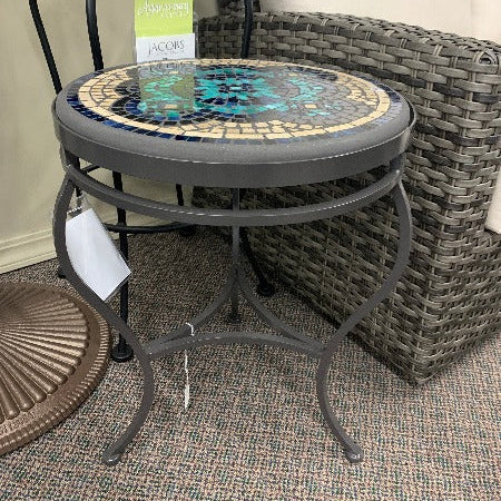 Quality Outdoor Living Made Easy. KNF Designs 18" Sardinia Mosaic Top Side Table at Jacobs Custom Living Spokane Valley WA, 99037. Give yourself permission to relax.