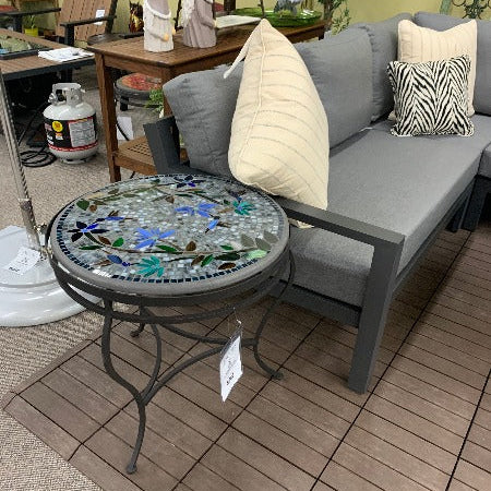 Quality Outdoor Living Made Easy. KNF Designs 24" Royal Hummingbird Mosaic Top Side Table at Jacobs Custom Living Spokane Valley WA, 99037. Give yourself permission to relax.