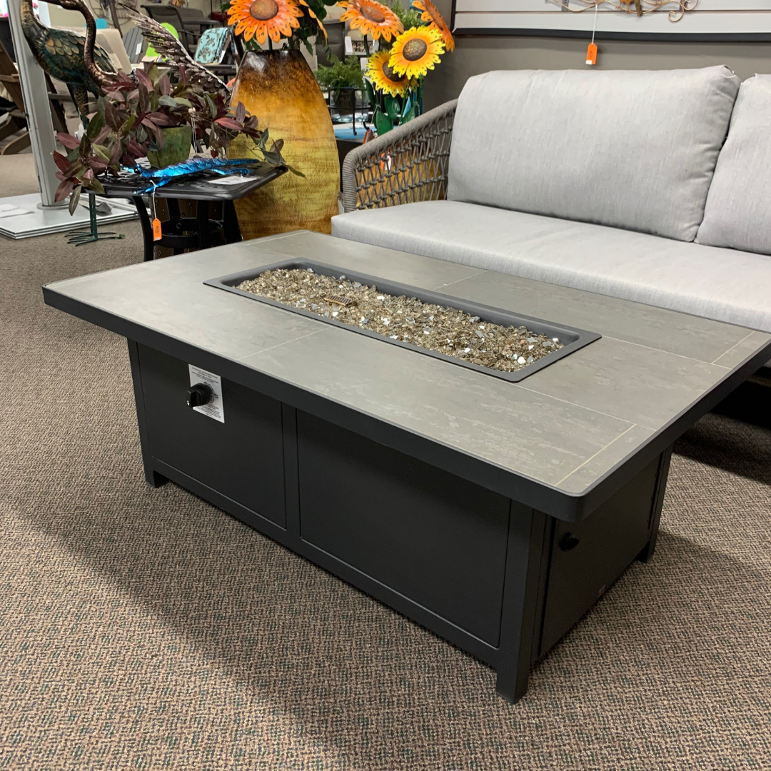 OW Lee 30"x50" Rectangular Capri Occasional Fire Pit Table