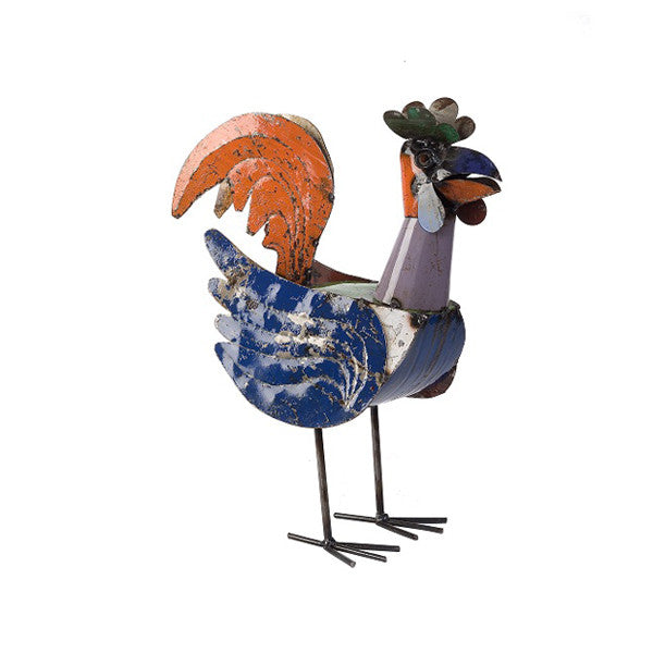 Roger The Rooster Small Outdoor Patio Sculpture