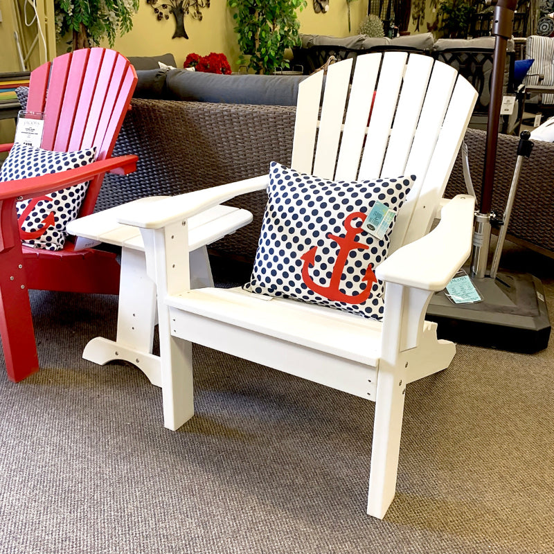 Seaside Casual Adirondack White Outdoor Patio Shellback Chair