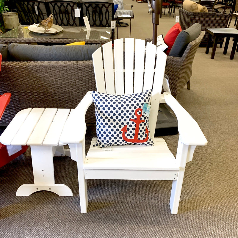 Seaside Casual Adirondack White Outdoor Patio Shellback Chair